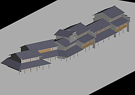 中式商業(yè)中心建筑群3D模型設(shè)計(jì)