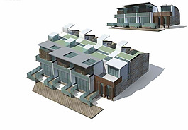 現(xiàn)代別墅建筑群3D模型設(shè)計(jì)