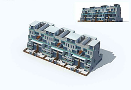 現(xiàn)代別墅建筑群3D模型設(shè)計(jì)