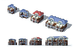 歐式別墅建筑群3D模型設(shè)計(jì)