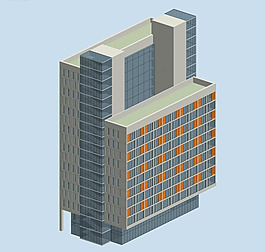 现代传统式商业中心建筑群3D模板