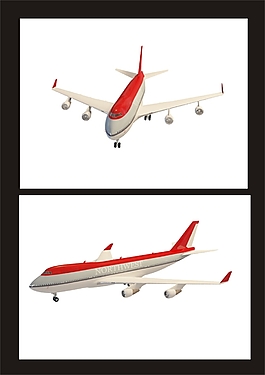 紅色客機3d模型