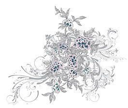 手繪花紋psd_6