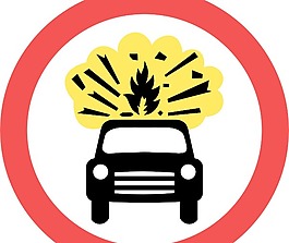 道路標(biāo)志汽車爆炸卡布姆剪貼畫(huà)