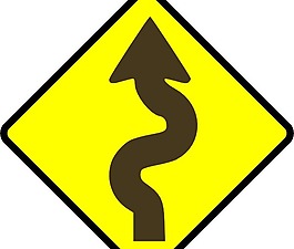 曲折的道路剪貼畫
