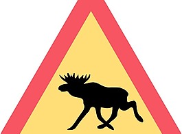 警告駝鹿路標(biāo)剪貼畫