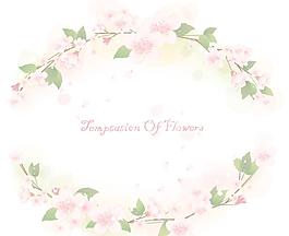 粉色桃花花环
