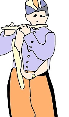 孩子玩長笛藝術剪輯