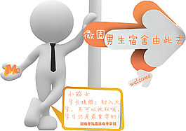微固男生寢室路標