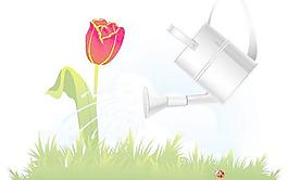 花園澆水設(shè)計矢量圖03