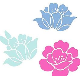 矢量圖案簡單花朵樹葉