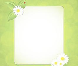 矢量绿色清新花朵边框素材