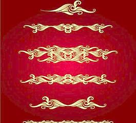 金色矢量花紋系列7