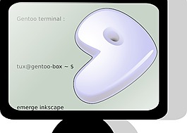 Gentoo终端图标剪贴画