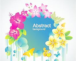 矢量清新花卉幻影背景