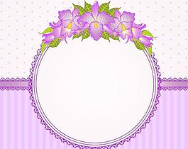 矢量素材精美紫色花朵邊框
