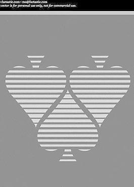 矢量白色條紋黑桃圖案