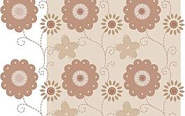 矢量素雅花朵平鋪素材