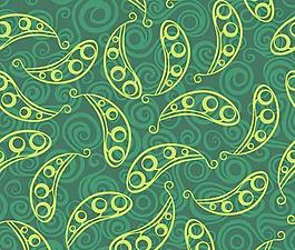 豌豆花紋綠色背景矢量圖