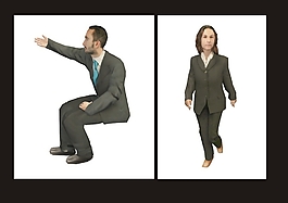 穿西装的男人3d模型