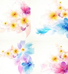 浪漫花朵背景矢量
