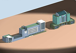 現(xiàn)代公共建筑3d效果圖