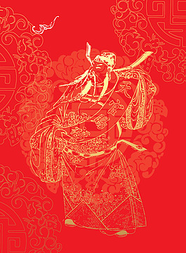 傳統天宮賜福圖案psd素材