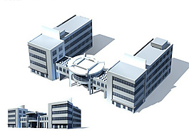 時(shí)尚風(fēng)格公共建筑辦公樓3D模型
