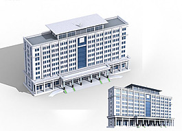簡潔時尚風(fēng)格公共建筑辦公樓3D模型