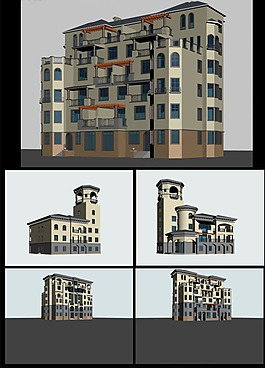 現(xiàn)代歐式風(fēng)格建筑模型圖