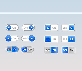 蓝色开关按钮psd素材