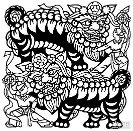 中國元素舞獅psd素材