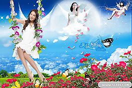 天使戀歌時(shí)尚美女PSD素材