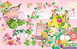 時尚設(shè)計花紋花邊psd分層素材