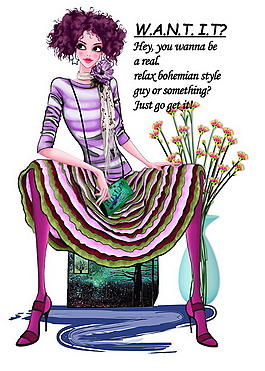 時尚達人美女插畫psd分層素材 1