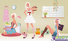 潮流購(gòu)物女性插畫psd分層素材 3