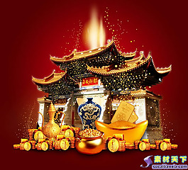 金玉滿堂中國(guó)風(fēng)psd分層素材