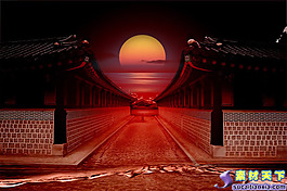 古典建筑中國風(fēng)psd分層素材