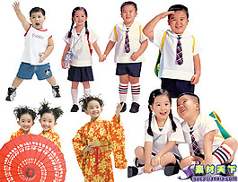 可愛的日本小學(xué)生psd分層素材