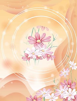 橙色花朵移门