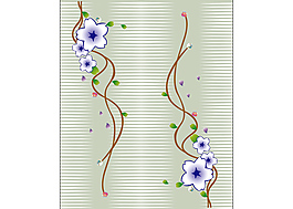 藤蔓花朵移門