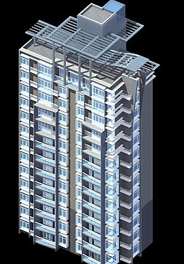 塔式楼3d模型图片_塔式楼3d模型素材_塔式楼3d模型模板免费下载-六