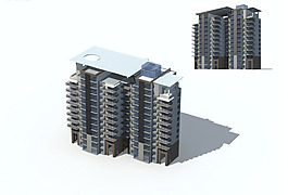 獨(dú)棟現(xiàn)代多層住宅區(qū)建筑3D模型設(shè)計(jì)