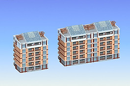 多層住宅區(qū)建筑3D模型設(shè)計(jì)