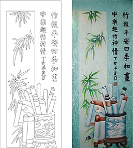 竹書竹藝術(shù)玻璃玄關(guān)cdr