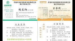中國平安保險名片圖片