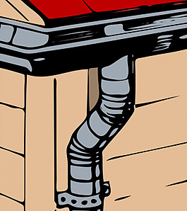 建筑與天溝矢量剪貼畫