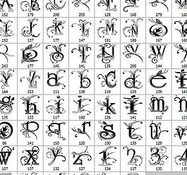 英文字母藝術字筆刷