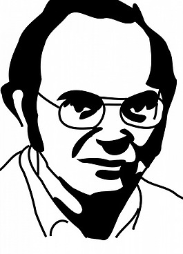 唐納德Knuth肖像畫矢量圖