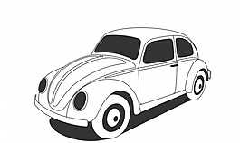 大眾甲殼蟲汽車矢量圖形